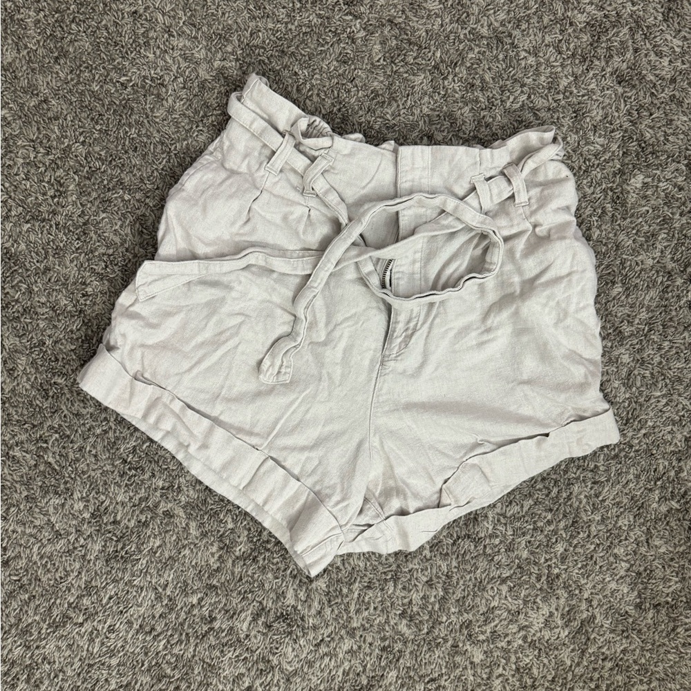 Abercrombie & Fitch Linen Shorts Beige, L